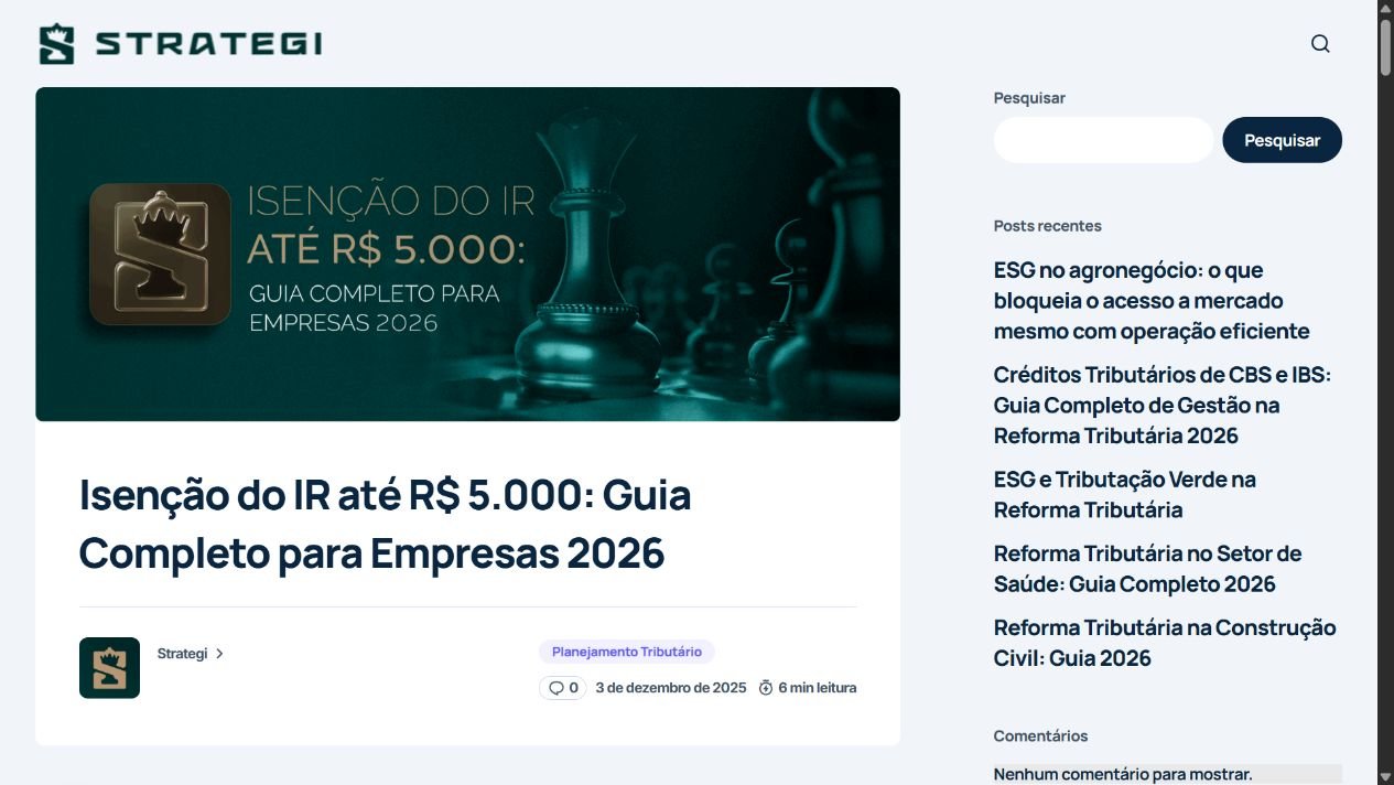Blog da Strategi, projeto desenvolvido pela Wave
